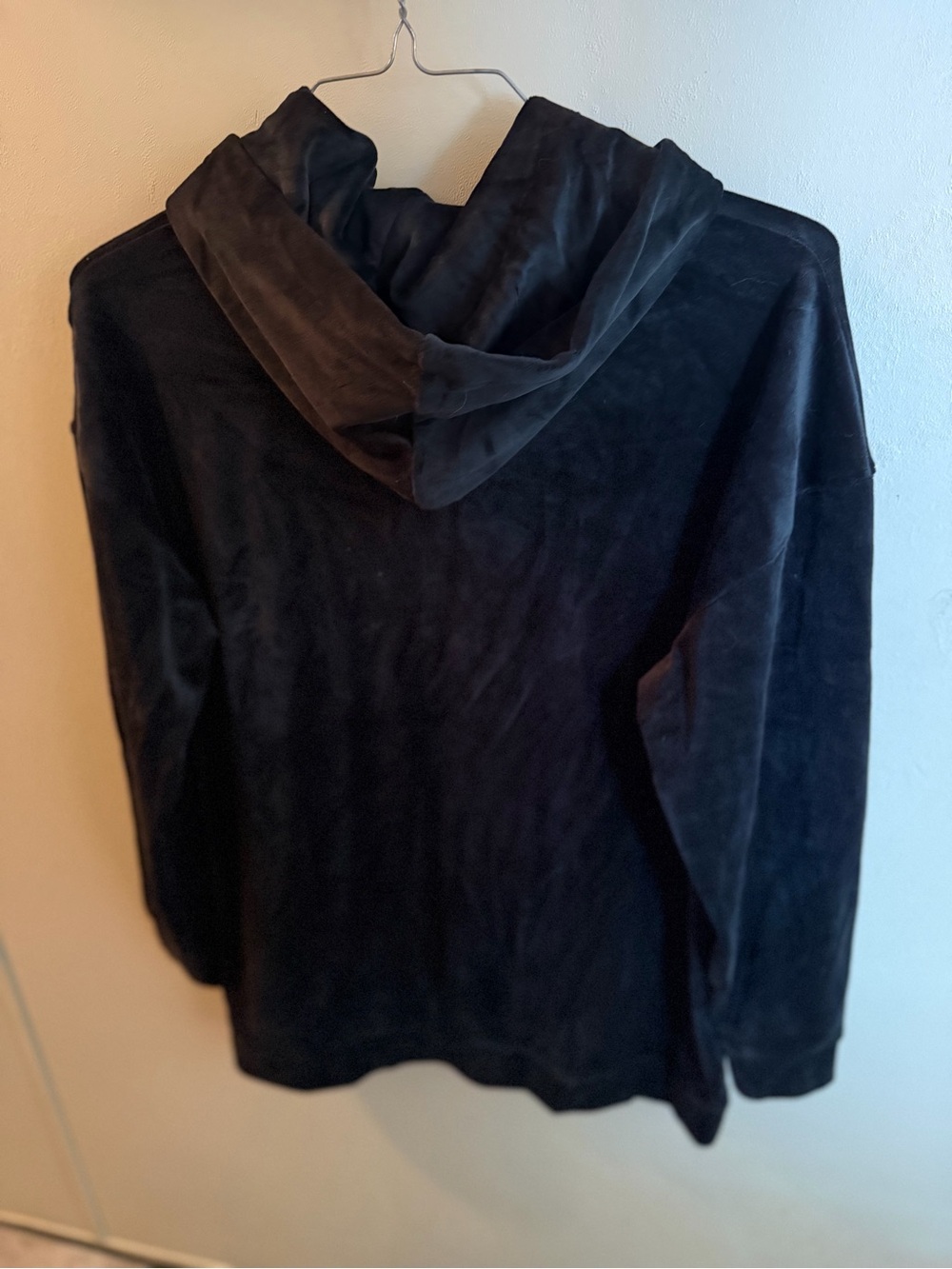 Juicy Couture Black Velour Hoodie with Branded Neck Tape - Picture 3 of 3